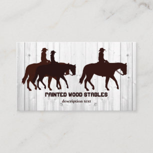 Paardenstallen Western Horseback Weathered Wood Visitekaartje