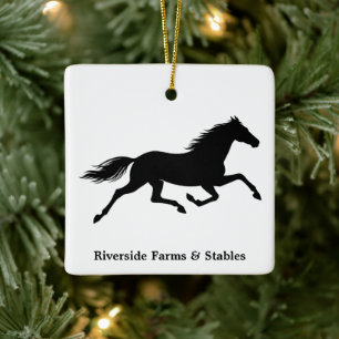Paardenstalnaam Wit Keramisch Ornament