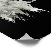 Paardenstandaard op berg spooky Halloween Moon Poster (Hoek)