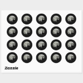 Paardenstandaard op berg spooky Halloween Moon Ronde Sticker (Vel)