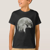 Paardenstandaard op berg spooky Halloween Moon T-shirt (Voorkant)