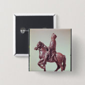 Paardenstandbeeld van Charlemagne Vierkante Button 5,1 Cm (Voorkant /achterkant)