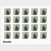 Paardenstandbeeld van Charlemagne Vierkante Sticker (Vel)