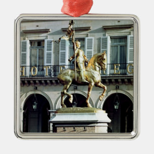 Paardenstandbeeld van Joan of Arc Metalen Ornament