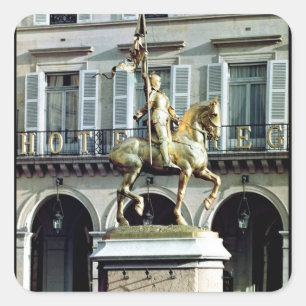 Paardenstandbeeld van Joan of Arc Vierkante Sticker