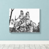 Paardenstandbeeld van Louis XIV Canvas Afdruk (Insitu (Houten vloer))