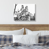 Paardenstandbeeld van Louis XIV Canvas Afdruk (Insitu (Slaapkamer))