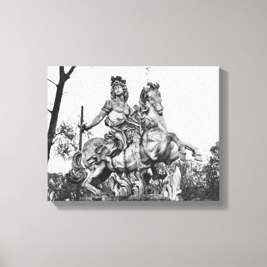 Paardenstandbeeld van Louis XIV Canvas Afdruk (Voorkant)