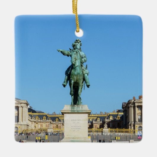 Paardenstandbeeld van Louis XIV in Versailles Keramisch Ornament (Voorkant)