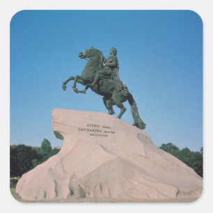 Paardenstandbeeld van Peter I de Grote, 1782 Vierkante Sticker