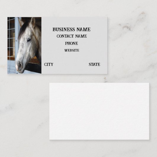 Paardenstatief Visitekaartje (Voorkant / Achterkant)