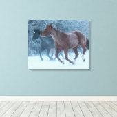 Paardenstation Canvas Afdruk (Insitu (Houten vloer))