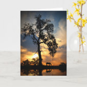 Paardensympathie Horse Oak Tree and Water Kaart (Gele Bloem)