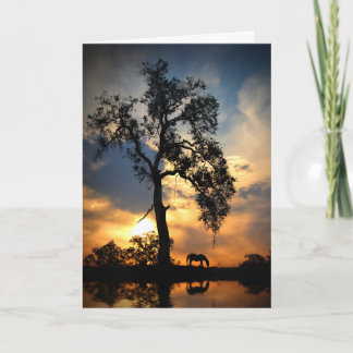 Paardensympathie Horse Oak Tree and Water Kaart