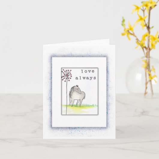 Paardensympathie kaart, voor het verlies van een g kaart (Gele Bloem)