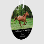 Paardensympathie Memorial Persoonlijk fotogeheugen Ornament (voorkant)