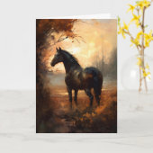 Paardensympathie Vreedzame zonsondergang Ruiterspo Kaart (Gele Bloem)