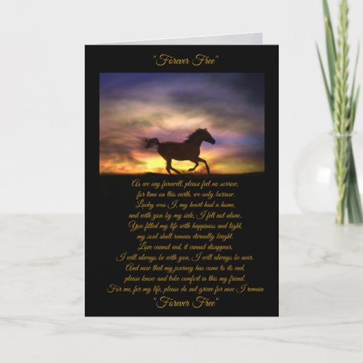 Paardensympathikaart met origineel gedicht, verlie kaart (Voorkant)