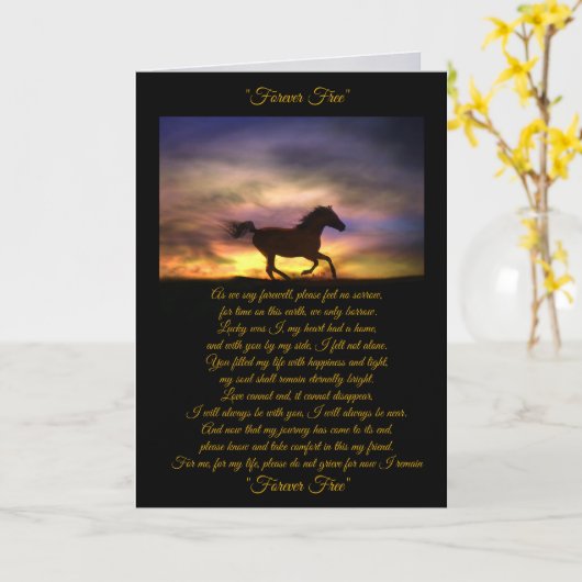 Paardensympathikaart met origineel gedicht, verlie kaart (Gele Bloem)