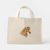 Paardentassen Bloem Boho Equestrian Mini Tote Bag (Achterkant)