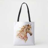 Paardentassen Florale Boho Equestrian Tote Bag (Voorkant)