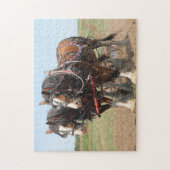 Paardenteam Boerderij Dier Legpuzzel (Verticaal)