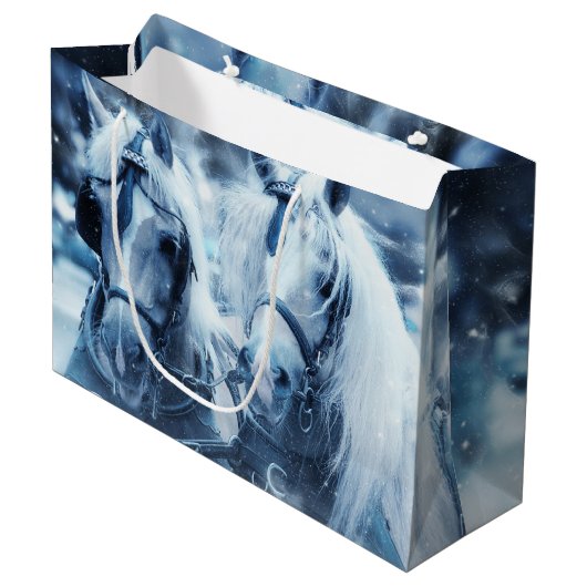 Paardenteam Winterrijden FotoKerstmis Groot Cadeauzakje (Voorkant Gekanteld)