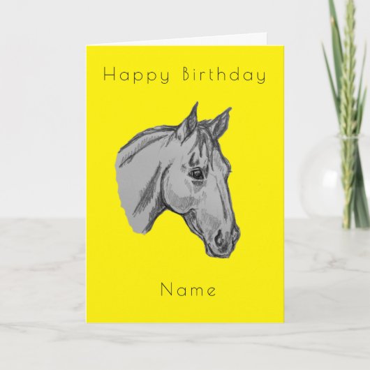Paardentekening Deco Birthday Card Kaart (Voorkant)