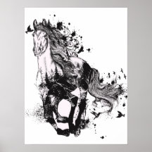 Paardentekening en Abstracte Natuur