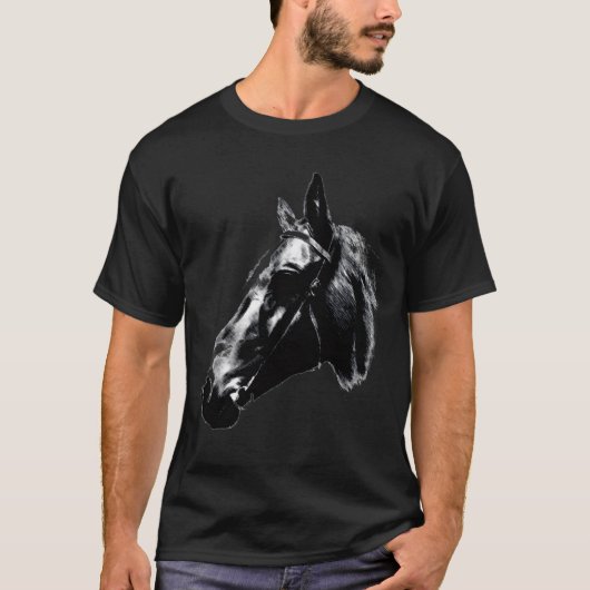 Paardentekening kunstwerk Kaart T-shirt (Voorkant)