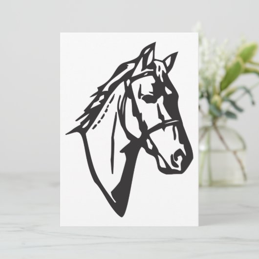 Paardentekening uitnodigingen (Staand voorkant)