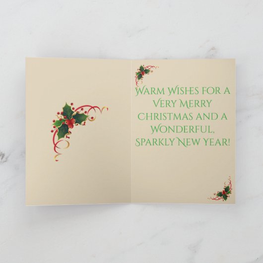 Paardenthema kerstkaart en envelop; pas aan! feestdagen kaart (Binnen)