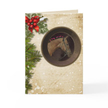 Paardenthema kerstkaart en envelop; pas aan!