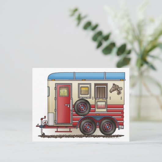 Paardentrailer Briefkaart (Staand voorkant)