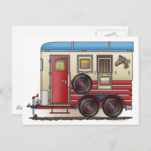 Paardentrailer Briefkaart (Voorkant / Achterkant)