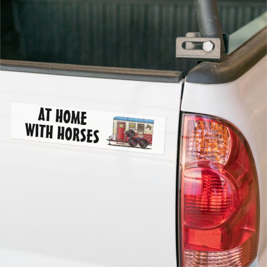 Paardentrailer Bumpersticker (Op Truck)