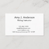Paardentrainer / Instructeur Visitekaartje (Achterkant)