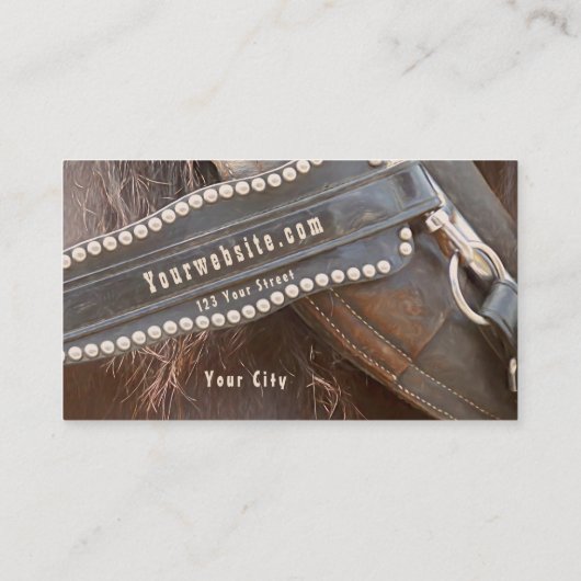 Paardentrainer Rustic Brown Western Visitekaartje (Achterkant)