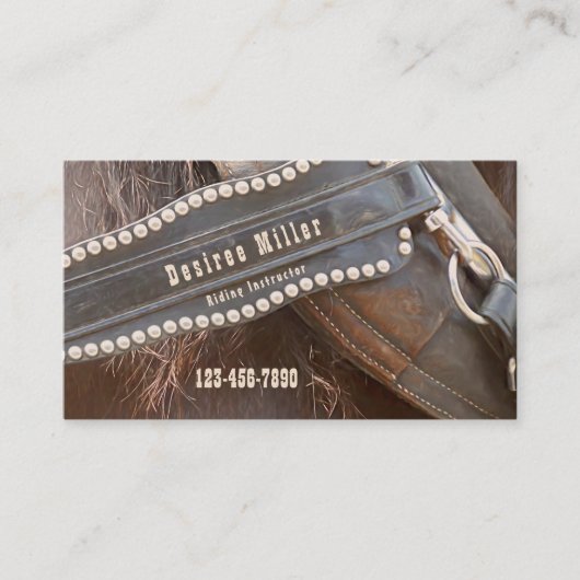 Paardentrainer Rustic Brown Western Visitekaartje (Voorkant)