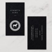 Paardentrainer verzegelt logo wit zwart visitekaartje (Voorkant / Achterkant)