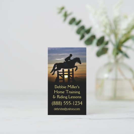 Paardentraining en routinetraining visitekaartje (Staand voorkant)