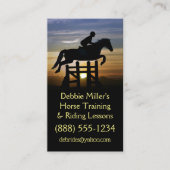 Paardentraining en routinetraining visitekaartje (Voorkant)