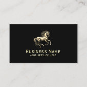 Paardentraining Equine Chiropractor Zwart & Goud Visitekaartje (Voorkant)