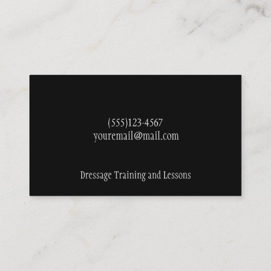 Paardentrainingsdienst Visitekaartje (Achterkant)