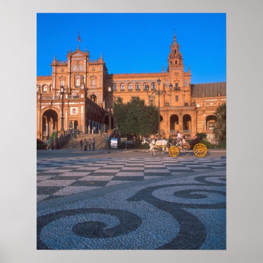 Paardentram op de Plaza de Espana in Poster (Voorkant)
