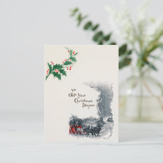 Paardentransport met Kerstmis Feestdagenkaart (Staand voorkant)