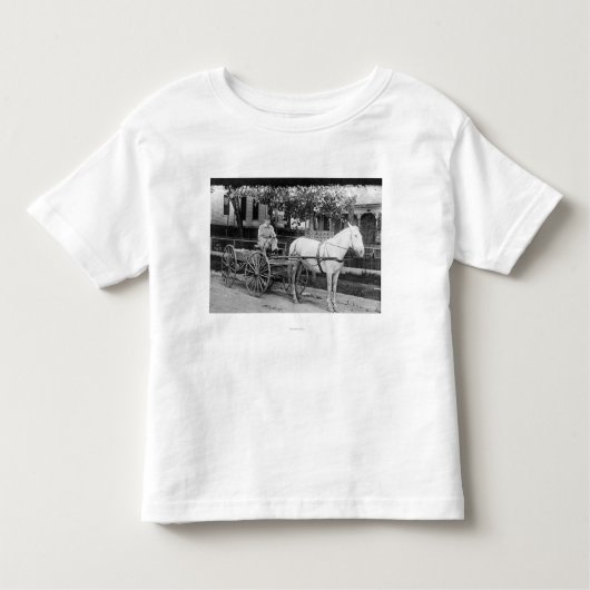 Paardentrekkerfoto Wagon Kinder Shirts (Voorkant)