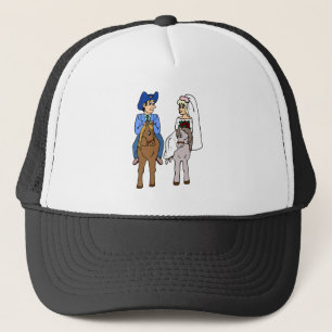 Paardentrekpaard Theme Weddenschap Bride Groom Trucker Pet