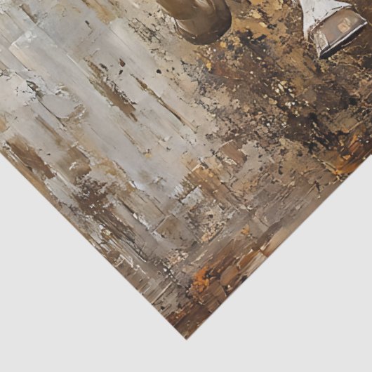 Paardentrio Galoping Schilderij Decoupage Tissuepapier (Detail)