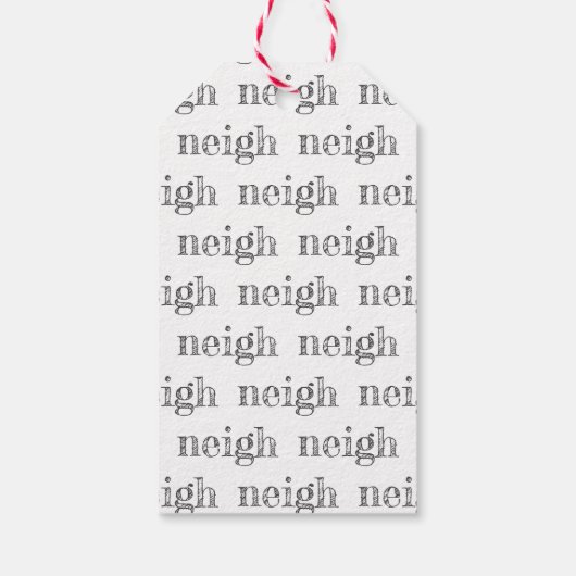 Paardentypografie Neigh Pet Lover Schuur pony Fun Cadeaulabel (Achterkant)